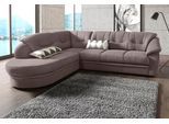 Ecksofa SIT & MORE "Savoni L-Form", grau, B:267cm H:90cm T:206cm, NaturLEDER (echtes Rindsleder) in Sitz und Rücken. Korpus in passendem Kunstleder SOFTLUX bezogen;Luxus-Microfaser (100% Polyester);Struktur ( 100% Polyester);Luxus-Microfaser ALTARA NUBUCK (100% Polyester), Sofas, Ecksofa, wahlweise mit Bettfunktion