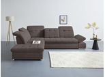 Ecksofa COTTA "Holiday L-Form mit Sitztiefen-, Armteil- und Kopfteilverstellung", schwarz (charcoal), B:310cm H:86cm T:265cm, 100% Polyester, Sofas, Ecksofa, wahlweise mit Bettfunktion & Bettkasten