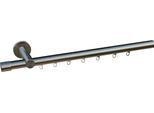 Gardinenstange INDEKO "Consul", silber (edelstahlfarben), L:160cm Ø:20mm, Aluminium, Gardinenstangen, Gardinenstange, Innenlauf Komplett-Set inkl. Gleitern und Montagematerial