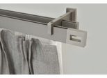 Gardinenstange GARESA "FLAT", silber (vernickelt), L:110cm, Aluminium, Gardinenstangen, Gardinenstange, Rechteckprofil, Wandmontage, perfekter Lauf, modern, verlängerbar
