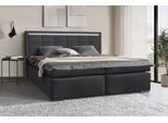 Boxspringbett COLLECTION AB "30 Jahre Jubiläums-Modell Athena", schwarz, B:193cm L:208cm, Holzwerkstoff, Spanplatte, Komplettbetten, Boxspringbett, in H2,H3 & H4, wahlweise mit LED-Leiste