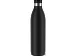 Isolierflasche EMSA "Trinkflasche Bludrop", schwarz, H:30cm, Edelstahl, Trinkflaschen, Isolierflasche, 1 Liter, auslaufsicher, 360-rundum-Trinköffnung, 40 h kalt, 20 h warm