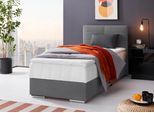 Boxbett COTTA "Tom mit Bettkasten, Topper und Zierkissen", grau, B:95cm L:209cm, Komplettbetten, Boxbett, Bestseller, Unser Dauertiefpreis