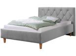 Polsterbett HOME AFFAIRE "Sunley 100", silber, B:163cm L:210cm, Struktur (100% Polyester);Strukturstoff (100% Polyester), Betten, Polsterbett, Kreuzsteppung, Kopfteilhöhe 102 cm, ohne oder mit Matratze/Lattenrost