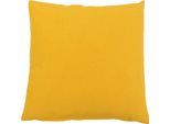 Dekokissen GÖZZE "Milano", gelb (gelb, orange, unifarben), B:50cm L:50cm, Polyester, Dekokissen_Sitzkissen_Kissenhüllen, Dekokissen, mit Reißverschluss, Kissenhüle ohne Füllung, 2 Stück