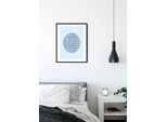 Bild KOMAR "Shelly Patterns Blue", bunt (farbe bild(er): bunt), B:50cm H:70cm, Holz, Papier, Bilder, Bild, Wandbild zur Dekoration - ohne Rahmen