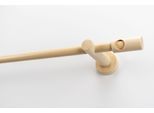 Gardinenstange GARESA "PANDRI", beige (natur), L:240cm Ø:20mm, Holzwerkstoff, Gardinenstangen, Gardinenstange, Vorhanggarnitur, verlängerbar, gerader Knopf mit Ausschnitt