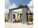 Vorhang nach Maß NEUTEX FOR YOU "Outdoorvorhang SOLERO", grau, B:350cm H:300cm, Jacquard, Obermaterial: 100% Polyacryl, Gardinen nach Maß, Vorhang nach Maß, Uni Outdoorvorhang mit leichter Struktur