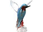 Wanddekoobjekt CASABLANCA BY GILDE "Skulptur Eisvogel", blau, B:14cm H:22cm T:14cm, Glas, Wanddekoobjekte, Wanddekoobjekt