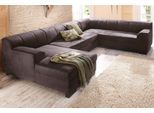 Wohnlandschaft HOME AFFAIRE "Falk klare Linien, zeitlos und komfortabel, U-Form", braun (mocca), B:320cm H:77cm T:90cm, Luxus-Microfaser (100% Polyester);Microfaser PRIMABELLE (100% Polyester);Microfaser in Antiklederoptik (100% Polyester), Sofas, Wohnlandschaft, mit Federkern und wahlweise mit Bettfunktion