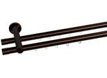 Gardinenstange INDEKO "Consul", braun (braun, antik), L:290cm Ø:20mm, Aluminium, Gardinenstangen, Gardinenstange, Innenlauf Komplett-Set inkl. Gleitern und Montagematerial
