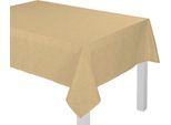 Tischdecke WIRTH "Westport" Gr. 2, beige, B:120cm L:120cm, Polyester, Tischdecken, Tischdecke, Made in Germany, Jacquard Dekostoff, Blatt-Design, Pflegeleicht