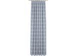 Vorhang WIRTH "Crayon" Gr. 5, blau, B:135cm H:245cm, Jacquard, Baumwolle, Polyester, Gardinen, Vorhang