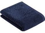 Badetuch VOSSEN "Vegan Life", blau (marine blau), B:67cm L:140cm, Webfrottier, Obermaterial: 100% Baumwolle, Handtücher, Badetuch, 100% vegan