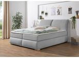 Boxspringbett HOME AFFAIRE "Breitenthal", grau, B:192cm L:222cm, Komplettbetten, Boxspringbett, abnehmbare Rückenkissen mit Klettband