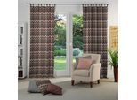 Vorhang WIRTH "Benewitz" Gr. 1, orange (terrakotta), B:65cm H:125cm, Jacquard, Baumwolle, Polyester, Gardinen, Vorhang