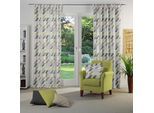 Vorhang WIRTH "Bray" Gr. 5, grün, B:132cm H:255cm, Jacquard, Baumwolle, Polyester, Gardinen, Vorhang