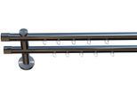 Gardinenstange INDEKO "Consul", silber (chrom, glanz), L:160cm Ø:20mm, Aluminium, Gardinenstangen, Gardinenstange, Innenlauf Komplett-Set inkl. Gleitern und Montagematerial