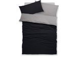 Bettwäsche OTTO HOME "Desner2", grau (schwarz, hellgrau), B/L: 135cm x 200cm, 1 Stk., 1 Stk., Microfaser, B/L: 40cm x 80cm, 2, Microfaser, Obermaterial: 100% Polyester, Bettwäsche, Bettwäsche, Premium Qualität, sehr weich, uni, ab 135x200 cm