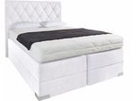 Boxspringbett, weiß, B:170cm L:212cm, Bezug der Obermatratze: 100% Polyester, Bezug abnehm- und waschbar bis 60C;Unterbox und Kopfteil: Microvelours-Bezug (100% Polyester), WESTFALIA SCHLAFKOMFORT, Komplettbetten, Boxspringbett
