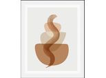Bild QUEENCE "Stacked", braun (farbe rahmen: schwarz, farbe bild(er): braun), B:50cm H:70cm, Acrylglas, Holz, Papier, Bilder, Bild, gerahmt