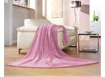Wohndecke GÖZZE "Memphis", rosa (altrosa), B:220cm L:240cm, Polyester, Wohndecken, Wohndecke, in tollen Unifarben, Kuscheldecke
