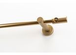 Gardinenstange GARESA "PANDRI", gold (mattgoldfarben), L:480cm Ø:20mm, Holzwerkstoff, Metall, Gardinenstangen, Gardinenstange, Vorhanggarnitur, verlängerbar, gerader Knopf mit Ausschnitt