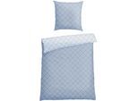 Bettwäsche SCHIESSER "Mabel aus weicher Baumwolle mit abstraktem Muster", blau (hellblau), B/L: 155cm x 220cm, 1 Stk., 1 Stk., Renforcé, B/L:, 2 Stk., Renforcé, Obermaterial: 100% Baumwolle, Bettwäsche, Bettwäsche, MADE IN GREEN by OEKO-TEX