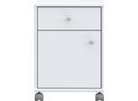 Rollcontainer FORTE "Tempra", weiß, B:38,6cm H:54,2cm T:42cm, Holzwerkstoff, Rollwagen, Rollcontainer