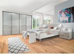 Bett WIEMANN "Shanghai, mit geschmackvollem Polsterkopfteil, Made in Germany", weiß (weiß, kieselgrau nachbildung), B:169cm, Betten, Bett, in verschiedenen Breiten, Füße chromfarben