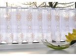 Scheibengardine STICKEREIEN PLAUEN "Lilienzeit" Gr. 5, weiß (weiß, beige), B:210cm H:40cm, Voile, Polyester, Gardinen, Scheibengardine