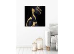 Acrylglasbild QUEENCE "Chnum", gold (farbe bild(er): goldfarben, schwarz), B:75cm H:75cm, Bilder, Acrylglasbild, von Hand eingearbeitete Blattgold Applikationen