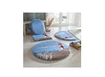 Badematte GRUND Gr. 8, blau (aqua), WC-Deckelbezug (47cm x 50cm), 1 Stk., Badematten, Badematte