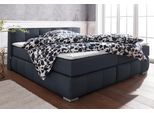 Boxspringbett HOME AFFAIRE "Chelles", grau (anthrazit), B:207cm L:245cm, Samtoptik (100% Polyester);Bezug der Spiegelfläche Matratzendrell aus 100% Polyester;Struktur fein 100% Polyester), Komplettbetten, Boxspringbett, inkl. Topper,, in XXL- Überlänge 220 cm, Unterbox mit feine Wölbung