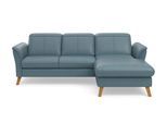 Ecksofa SIT & MORE "Romero L-Form", bunt (graublau), B:245cm H:91cm T:178cm, 100% Polyester, Sofas, Ecksofa, wahlweise mit oder ohne Relax-Funktion, Bettfunktion, Bettkasten