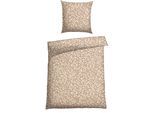 Bettwäsche SCHIESSER "Liliebeth aus weicher Baumwolle mit elegantem Blattmuster", beige (sand), B/L: 135cm x 200cm, 1 Stk., 1 Stk., Renforcé, B/L: 80cm x 80cm, 2 Stk., Renforcé, Obermaterial: 100% Baumwolle, Bettwäsche, Bettwäsche, Made in Green