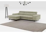 Ecksofa COTTA "Emma L-Form, B: 267 cm", grün, B:267cm H:97cm T:165cm, Sofas, Ecksofa, mit Kopfteilverstellung, optional Bettfunktion & Bettkasten