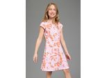 Jerseykleid KIDSWORLD "Kleid mit Paisley-Allover Muster", Mädchen, Gr. 140/146, N-Gr, rosa (pink gemustert), Single Jersey, Obermaterial: 100% Baumwolle, Paisley, geblümt, ausgestellt kniefrei, Rundhals, angeschnitten, Kleider Jerseykleid, modischer Stil, für Mädchen, aus Single Jersey, Kurzarm
