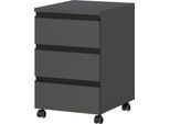 Rollcontainer GERMANIA "Lemont", grau (graphit), B:40cm H:63cm T:50cm, Holzwerkstoff, Rollwagen, Rollcontainer, mit feststellbaren Laufrollen