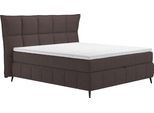 Boxspringbett COTTA "Sarah", schwarz (charcoal), B:188cm L:215cm, 100% Polyester, Komplettbetten, Boxspringbett, inkl. Topper, 2 Matratzenkerne, Härtegrade H2, H3 oder H4