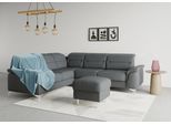 Ecksofa SIT & MORE "Sinatra L-Form", grau (dunkelgrau), B:251cm H:85cm T:231cm, 98% Polyester, 2% Polyamid, Sofas, Ecksofa, optional mit Kopfteilverstellung und Armteilfunktion