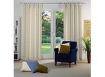 Vorhang WIRTH "Toco-Karo" Gr. 5, beige, B:270cm H:245cm, Chenille, Polyacryl, Gardinen, Vorhang