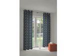Vorhang ADAM "Space" Gr. 1, blau (dunkelblau), B:145cm H:145cm, Jacquard, Baumwolle (Bio-Baumwolle), Gardinen, Vorhang, aus 100% Bio-Baumwolle