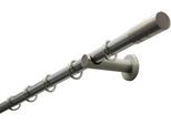 Gardinenstange GARDINIA "Set Metall" Gr. 3, silber (edelstahlfarben), L:200cm Ø:20mm, Metall, Gardinenstangen, Gardinenstange, 1-Lauf