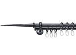 Gardinenstange LIEDECO "Esp Spitze" Gr. 1, silber (schwarz, silber), L:120cm Ø:16mm, Metall, Gardinenstangen, Gardinenstange, 2-läufig im Fixmaß Ø 16 mm