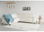 Ecksofa SIT & MORE "Sinatra L-Form", beige (creme), B:251cm H:85cm T:231cm, 98% Polyester, 2% Polyamid, Sofas, Ecksofa, optinal mit Kopfteilverstellung und Armteilfunktion, Metallfüße
