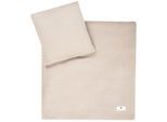 Kinderbettwäsche JULIUS ZÖLLNER "Baby- und Kinderbettwäsche aus 100% Musselin", beige (sand), B/L: 80cm x 80cm, 1 Stk., 1 Stk., Musselin, B/L: 35cm x 40cm, 2 Stk., Musselin, Obermaterial: 100% Baumwolle, Bettwäsche, Kinderbettwäsche, erhältlich in den Größen 80x80+35x40cm und 100x135+40x60cm
