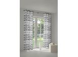 Vorhang WIRTH "Berlare", grau (dunkelgrau), B:131cm H:245cm, Jacquard, Baumwolle, Polyester, Gardinen, Vorhang