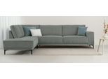 Ecksofa OTTO HOME "OLAND L-Form, B: 289 cm, Skandi-Design", grau (dunkelgrau), B:289cm H:85cm T:210cm, 100% Polyester, Sofas, Ecksofa, Struktur, Flachgewebe, Luxus-Microfaser, Boucle