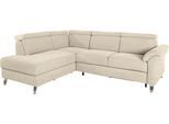 Ecksofa SIT & MORE "Arngast L-Form", beige (creme), B:245cm H:84cm T:194cm, Sofas, Ecksofa, inklusive Kopfteilverstellung und Federkern
